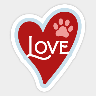 Dog love heart Sticker